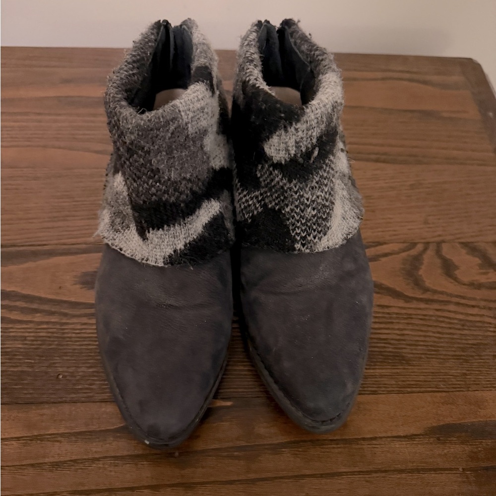 Anthropologie Cow Hide Ankle Boots